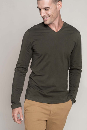 K358 Heren t-shirt V-hals LS