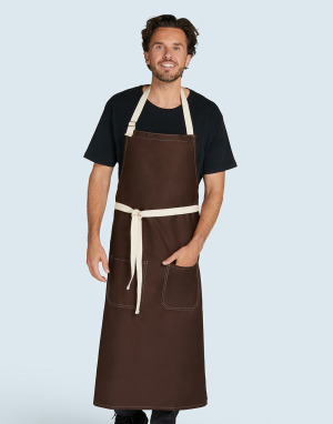 JG17P-Bib Santorini - Contrasted Bib Apron with Pocket 966.59